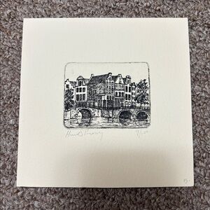 Canal Sketch Signed "HwB Proudy" and numbered 7/100